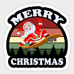 christmas skateboarding santa Sticker